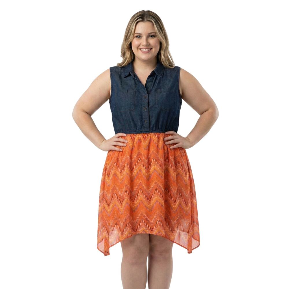 Speed Control Of New York Sleeveless Denim Dress Size XL